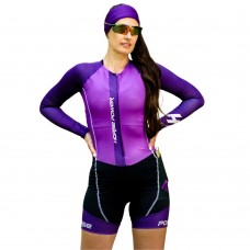 Macaquinho Manga Longa Horse Power Ciclismo Elite- Feminino - F139 Roxo
